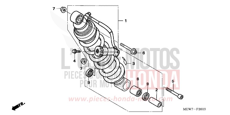 REAR CUSHION for Deauville ABS ANCHOR GRAY METALLIC-U (NH229) from 2006